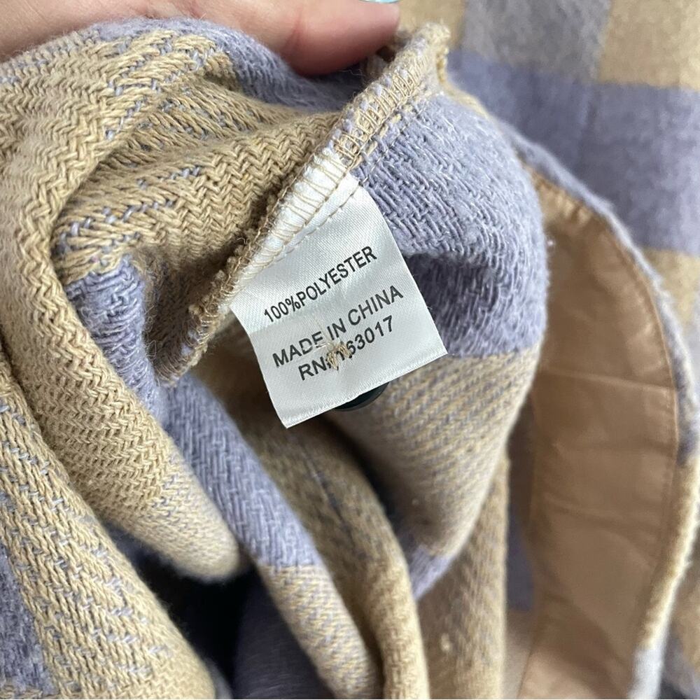 Princess Polly Women’s Keelee Jacket Purple & Cream Check Oversized Shacket XS/S - Picture 7 of 11